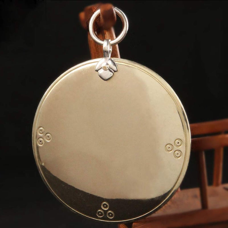 FengShuiGe 2.5Inch Feng Shui Bagua Mirror Pure Copper Evil Mirror Manual Gossip Mirror Double-Sided Mirror concave Mirror Convex Mirror - Image 2